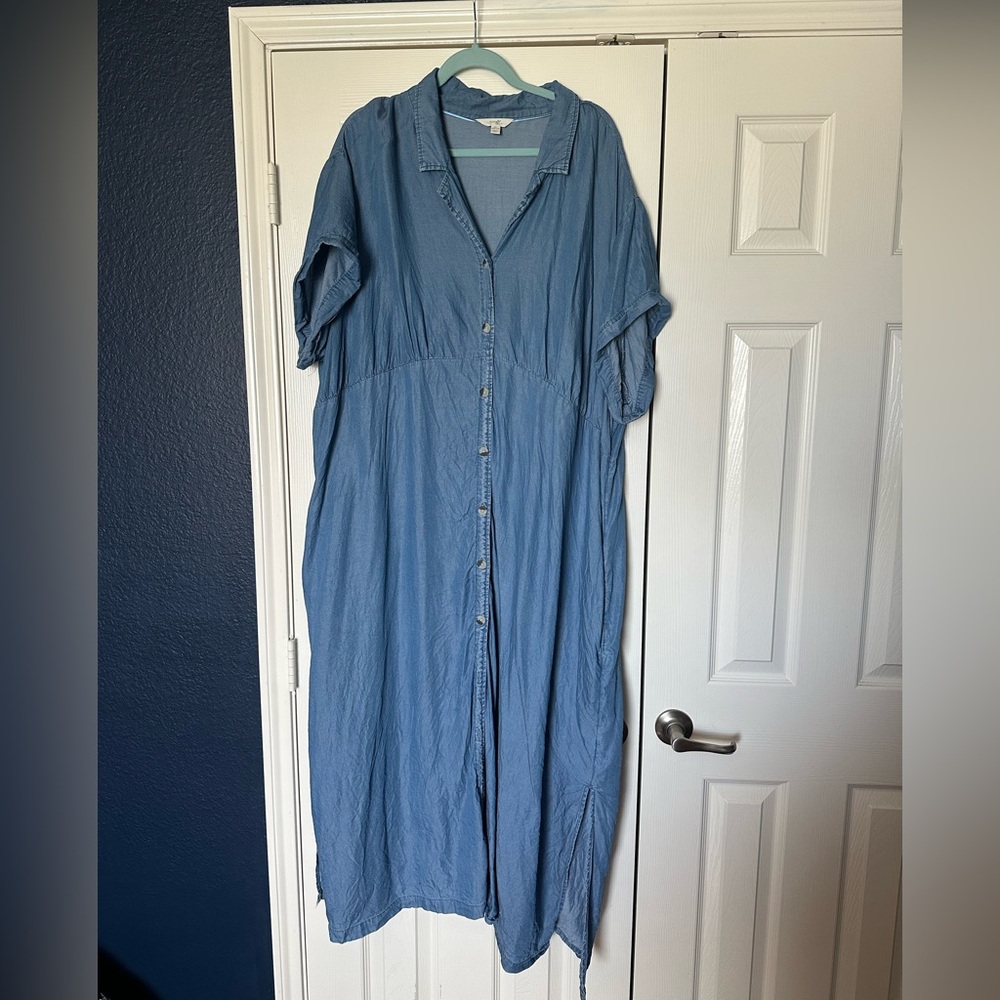 Chambray Button Up Dress